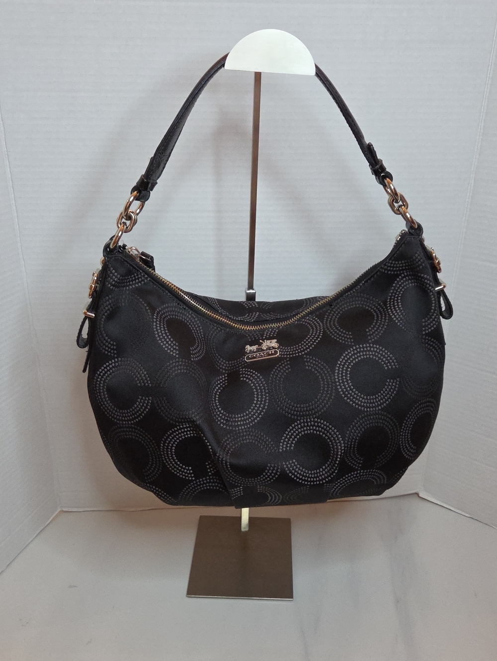 Coach Madison Dotted Op Art Convertible Hobo - Style 15929